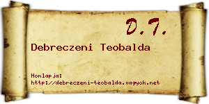 Debreczeni Teobalda névjegykártya