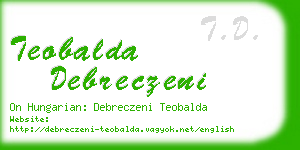 teobalda debreczeni business card